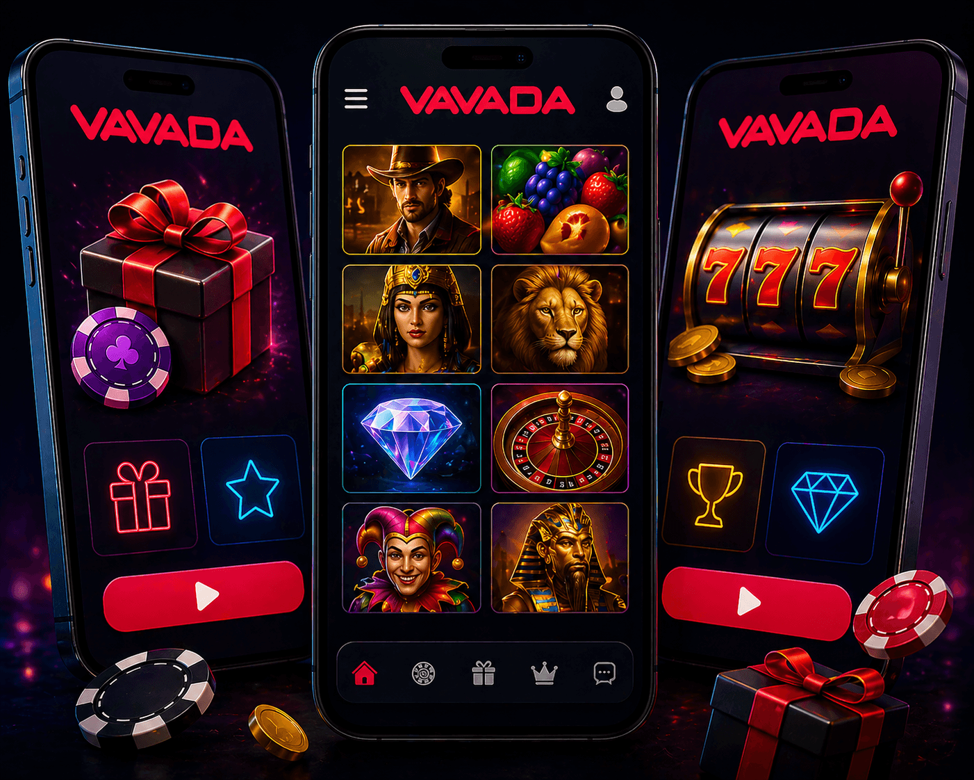 Мобильное приложение Vavada казино на смартфоне